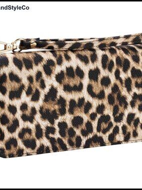 Vegan Leather RFID Wallet with Removable Wrist Strap, 8 Card Slots